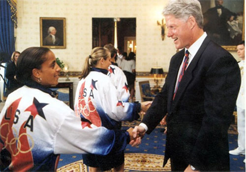 Soccer Superstar Staci Wilson Meets President Clinton